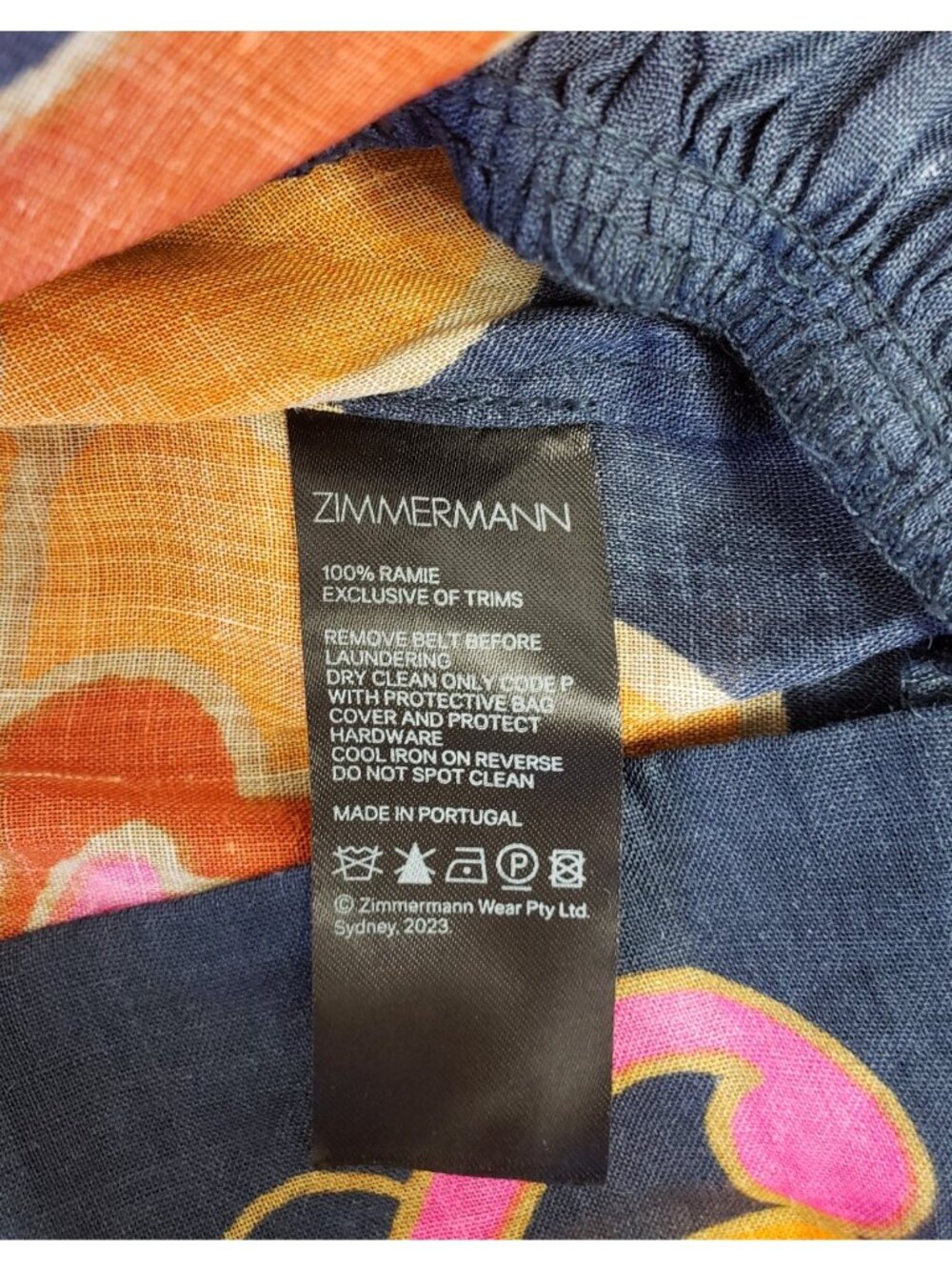 Zimmermann Acadian Paisley Belted Minidress Navy Paisley Sz 3 US 10 - Picture 6 of 6